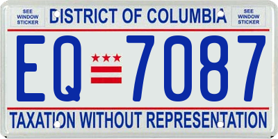 DC license plate EQ7087
