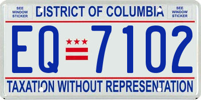 DC license plate EQ7102
