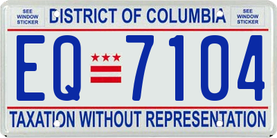 DC license plate EQ7104