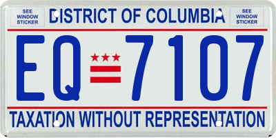 DC license plate EQ7107