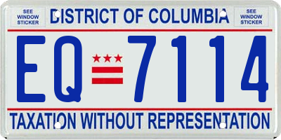 DC license plate EQ7114