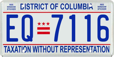 DC license plate EQ7116