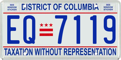 DC license plate EQ7119