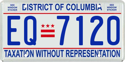 DC license plate EQ7120