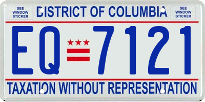 DC license plate EQ7121
