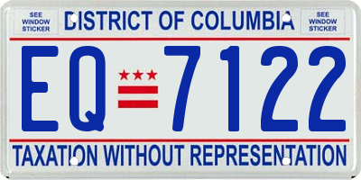 DC license plate EQ7122