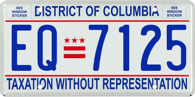 DC license plate EQ7125