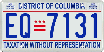 DC license plate EQ7131