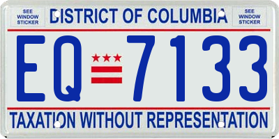 DC license plate EQ7133