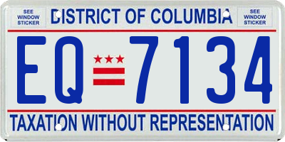 DC license plate EQ7134