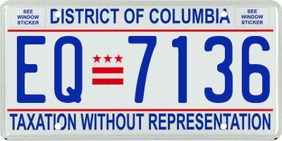 DC license plate EQ7136