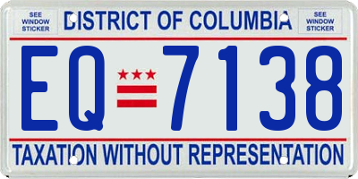 DC license plate EQ7138