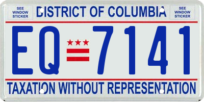 DC license plate EQ7141