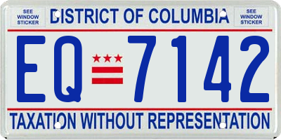 DC license plate EQ7142