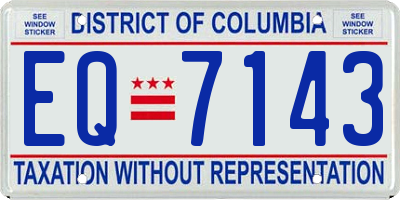DC license plate EQ7143