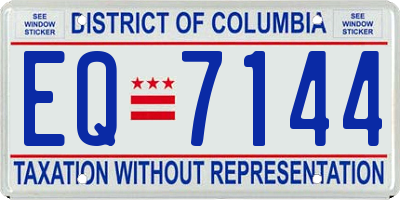 DC license plate EQ7144