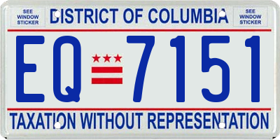 DC license plate EQ7151