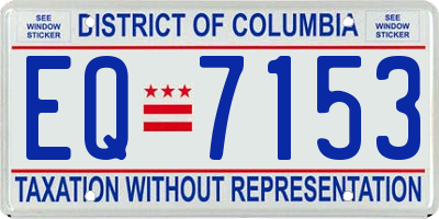 DC license plate EQ7153