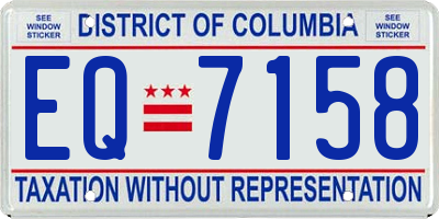 DC license plate EQ7158