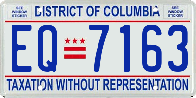 DC license plate EQ7163
