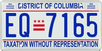DC license plate EQ7165