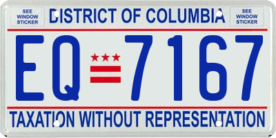 DC license plate EQ7167