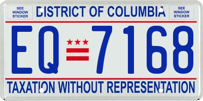 DC license plate EQ7168
