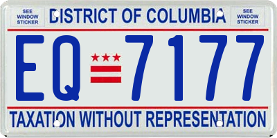 DC license plate EQ7177