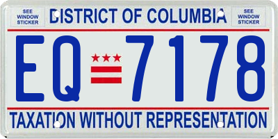 DC license plate EQ7178