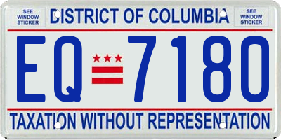 DC license plate EQ7180