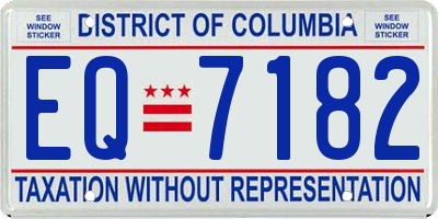 DC license plate EQ7182