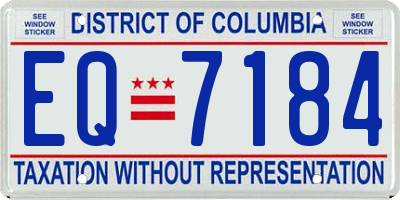 DC license plate EQ7184
