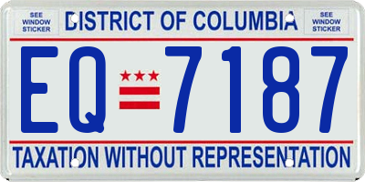 DC license plate EQ7187