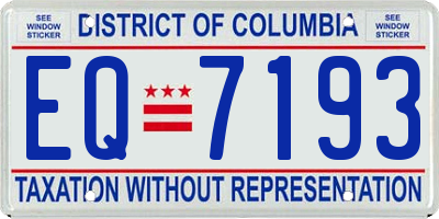 DC license plate EQ7193