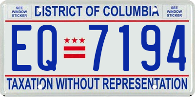 DC license plate EQ7194