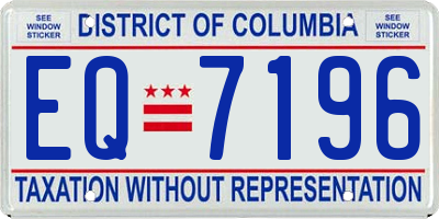 DC license plate EQ7196