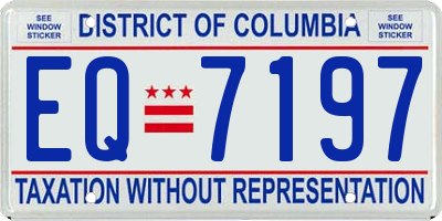 DC license plate EQ7197