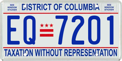 DC license plate EQ7201
