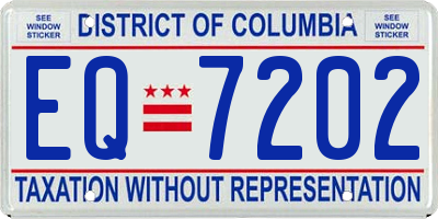 DC license plate EQ7202