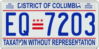 DC license plate EQ7203