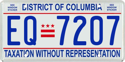 DC license plate EQ7207