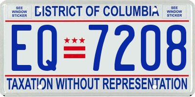 DC license plate EQ7208