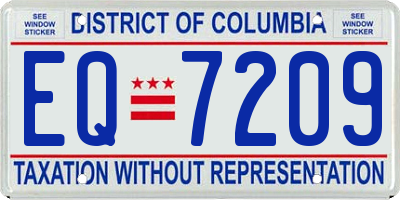 DC license plate EQ7209