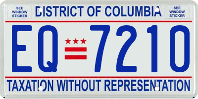 DC license plate EQ7210