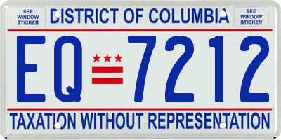 DC license plate EQ7212