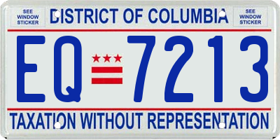 DC license plate EQ7213