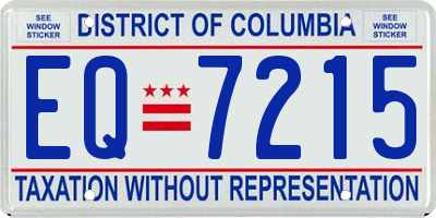 DC license plate EQ7215