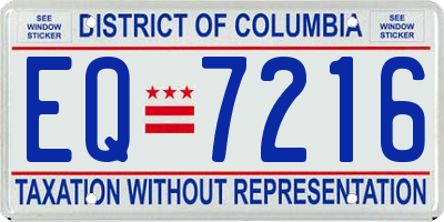 DC license plate EQ7216