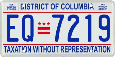 DC license plate EQ7219