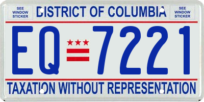 DC license plate EQ7221